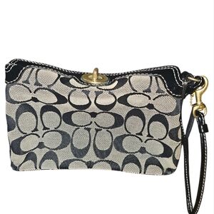 Coach Black and Cream Wristlet